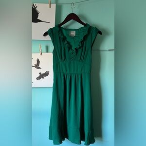 Anthropologie Maeve Della Retro Emerald Dress Size 0